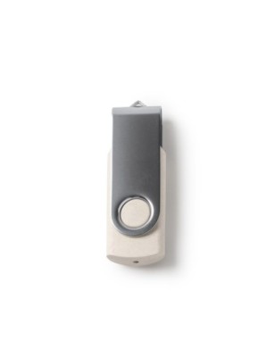 Pamięć USB wykonana z włókna pszennego z metalowym obrotowym klipsem VENAK