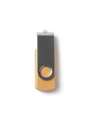 Pamięć USB wykonana z tektury pochodzącej z recyklingu z metalowym obrotowym klipsem VIBO