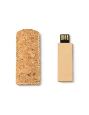 Pamięć USB wykonana z tektury pochodzącej z recyklingu z etui z naturalnego korka LEDES