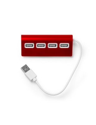 Port USB z aluminiowym korpusem, dwukolorowym wykończeniem i białym kablem PLERION