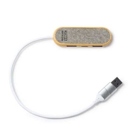 Port USB z pięknie wykonanym korpusem z bambusa i tkaniny RPET BADOC
