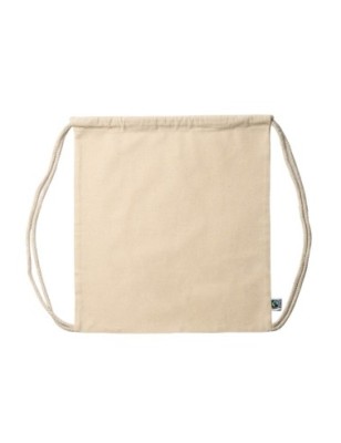 Torba ze ściąganymi uszami wykonana w 100% z bawełny Fairtrade (gramatura: 180 g/m2), z pasującymi sznurkami BARONE