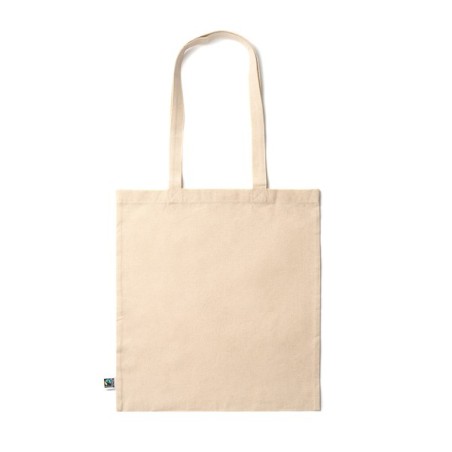 Torba na ramię wykonana w 100% z bawełny Fairtrade (gramatura: 180 g/m2), ze wzmocnionymi uchwytami o długości 70 cm VALMIR