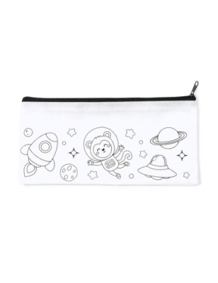 Pencil case in non-woven for kids, with design for colouring SOLAZ