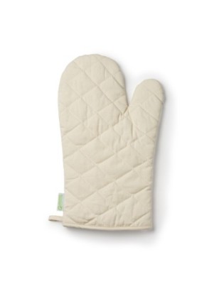 Eco kitchen mitt in 100% organic cotton with hanging strap and one flat side ideal for marking MAURO