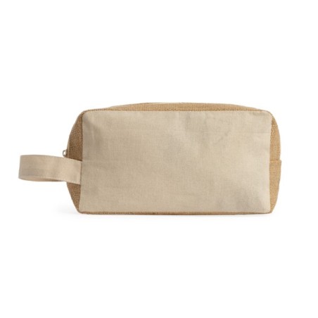 Toilet bag in cotton and laminated jute SIENA