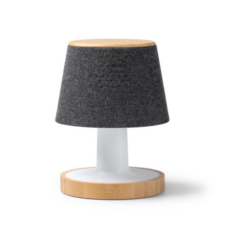 Lampa z głośnikiem o mocy 5 W wykonana z poliestru pochodzącego z recyklingu z bambusowymi detalami TREMENS