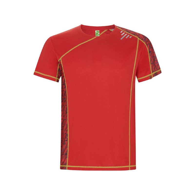 Techniczny t-shirt z rękawami w stylu ranglan i nadrukowanymi panelami SOCHI Techniczny t-shirt z rękawami w stylu ranglan i nadrukowanymi panelami SOCHI