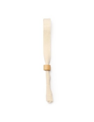 Natural cotton wristband with bamboo pressure clasp (non-transferable) ORBIT