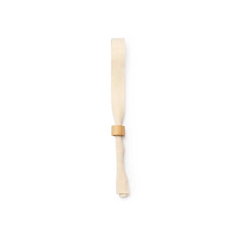 Natural cotton wristband with bamboo pressure clasp (non-transferable) ORBIT
